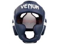   Venum Elite Headgear - White/Navy Blue